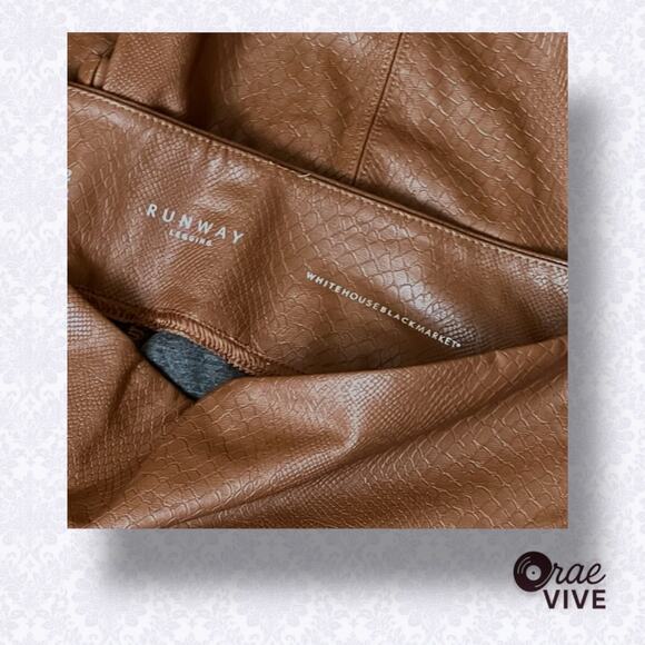 White House Black Market Faux Leather Leggings – Camel Snake Print Women’s 12 - Picture 4 of 4